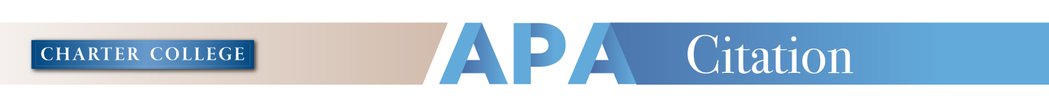 APA Citation Banner for Charter College